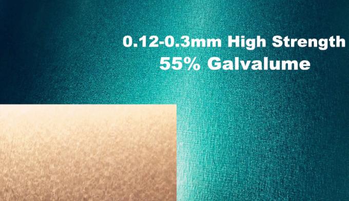 지붕을 달기를 위한 다채로운 AFP 기름을 가진 0.12mm-0.3mm 고강도 55% Galvalume 강철 코일 G550 HR90